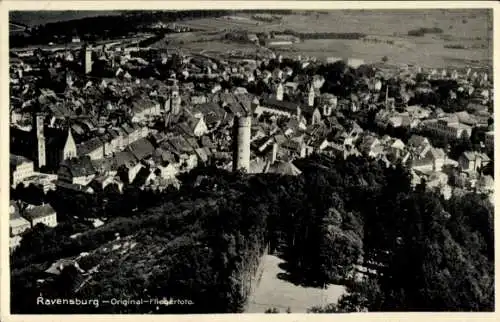 Ak Ravensburg in Württemberg Oberschwaben, Fliegeraufnahme