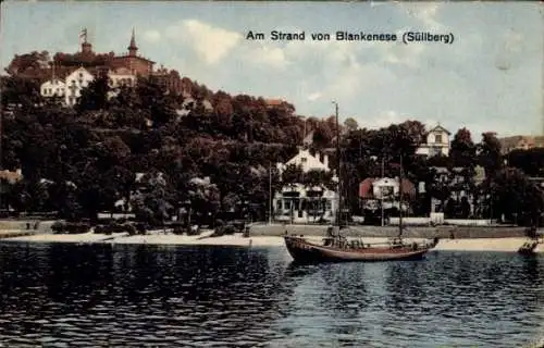 Ak Hamburg Blankenese, Strand, Süllberg