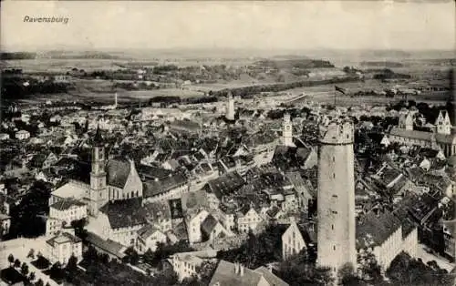 Ak Ravensburg in Württemberg Oberschwaben, Gesamtansicht