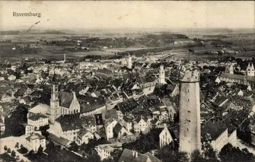 Ak Ravensburg in Württemberg Oberschwaben, Gesamtansicht