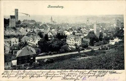 Ak Ravensburg in Württemberg Oberschwaben, Gesamtansicht
