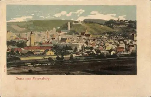 Ak Ravensburg in Württemberg Oberschwaben, Gesamtansicht