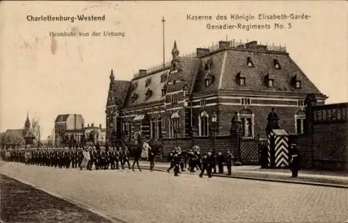 Ak Berlin Charlottenburg Westend, Kaserne Königin Elisabeth Garde Grenadier Regiment No. 3