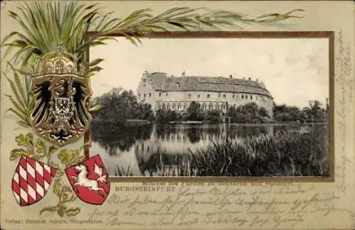Präge Wappen Passepartout Ak Burgsteinfurt, Schloss des Fürsten zu Bentheim und Steinfurt