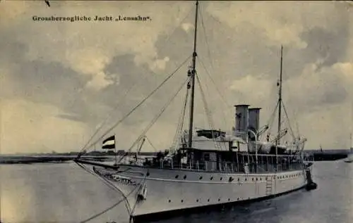 Ak Großherzogliche Jacht Lensahn des Großherzogs Friedrich August von Oldenburg