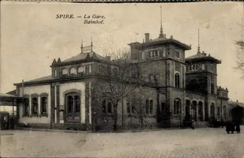 Ak Speyer am Rhein, Spire, Bahnhof
