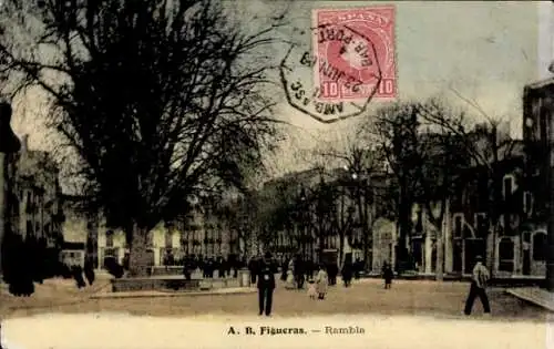 Ak Figueras Cataluña, Rambla