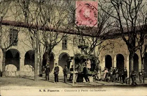 Ak Figueras Cataluña, Claustros y Patio del Instituto