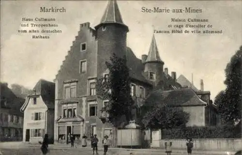 Ak Sainte Marie aux Mines Markirch Elsass Haut Rhin, Haus Cullmann, Deutsches Rathaus