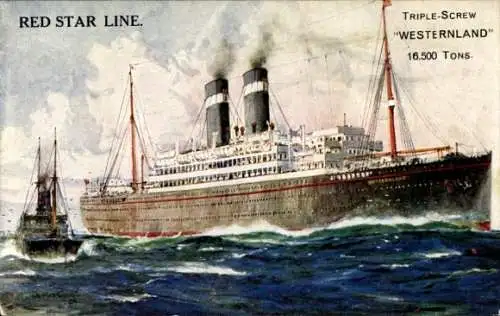 Künstler Ak Dampfschiff Westernland, Red Star Line