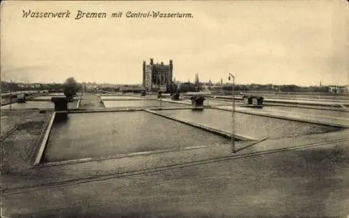 Ak Hansestadt Bremen, Wasserwerk, Central-Wasserturm