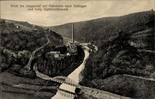Ak Solingen im Bergischen Land, Wuppertal, Kleinbahn, Bergisches Elektrizitätswerk