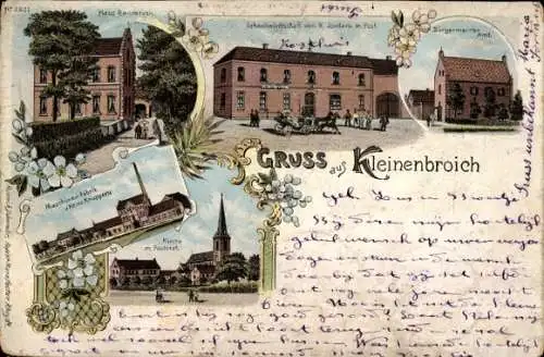Litho Kleinenbroich Korschenbroich am Niederrhein, Schenkwirtschaft, Kirche, Pastorat