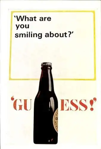 Ak Werbung, Bier Guiness, Bierflasche