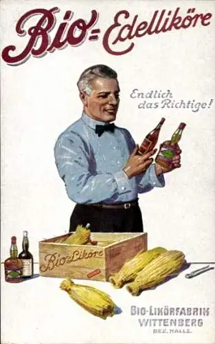 Ak Werbung, Alkohol, Bio-Edelliköre, Likörfabrik Wittenberg