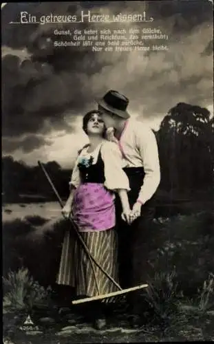 Ak Liebespaar, Ein getreues Herze wissen