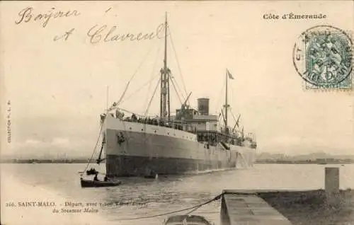 CPA Saint-Malo, Steamer Malou, Compagnie Générale Transatlantique