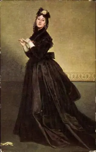 Künstler Ak E.A. Carolus-Duran, Die Dame mit dem Handschuh
