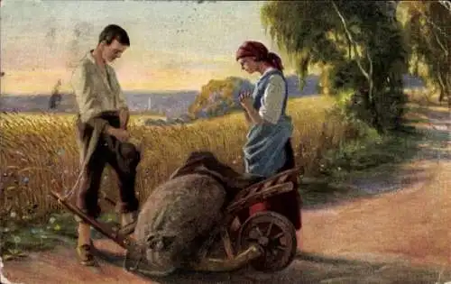 Künstler Ak Hugo, W., Arbeitsgebet; PFB 4217