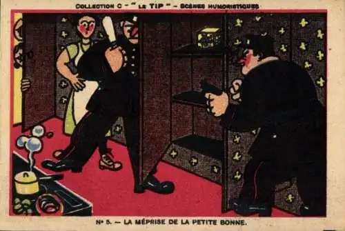 CPA Collection Le Tip, Scenes Humoristiques, Meprise de la Petite Bonne