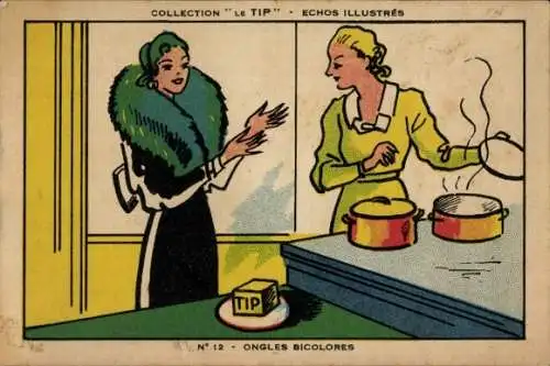 CPA Reklame, Collection Le Tip, Ongles Bicolores