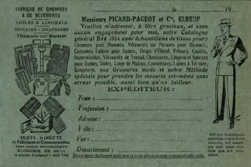 CPA Reklame, Picard-Pageot, Destinataire La Mondiale