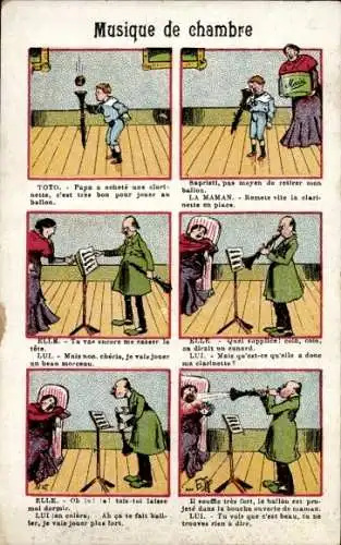 Ak Frankreich, Kurzgeschichte, Musik, Musikinstrument, Notenständer
