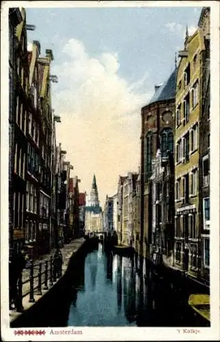 Ak Amsterdam Nordholland Niederlande, Ansichtskarte von  Kanalansicht, historische Architektur