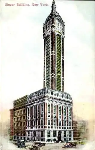 Ak New York City USA, Singer Gebäude