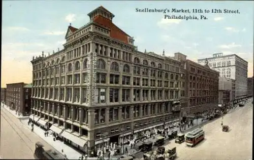 Ak Philadelphia Pennsylvania USA, Snellenburg's Market, 11th to 12th Street