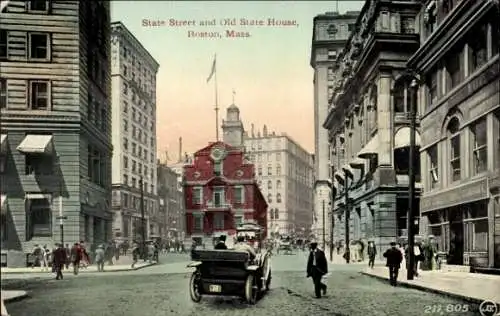 PC Boston Massachusetts USA, State Street and Old State House