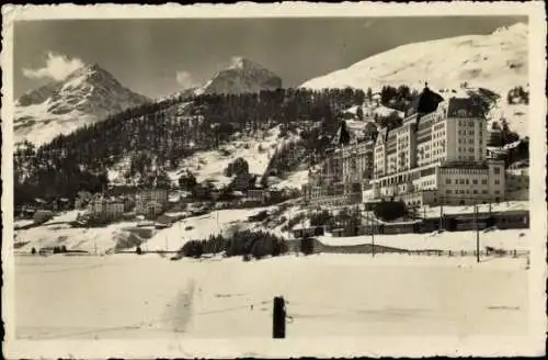 Ak Sankt Moritz Kanton Graubünden, Hotels, Wintermotiv