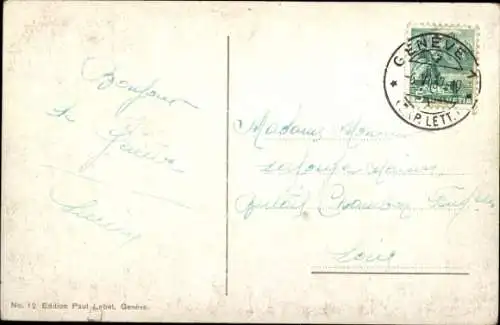 Ak Genf Stadt Schweiz, Gesamtansicht, Dampfer