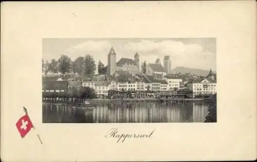 Ak Rapperswil Kanton Sankt Gallen, Schöne Ansicht von  Stadtansicht, Wasser, stilisierte Gebäude