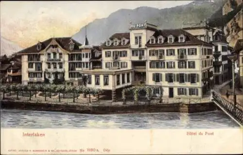 Ak Interlaken Kt. Bern Schweiz, Hotel du Pont