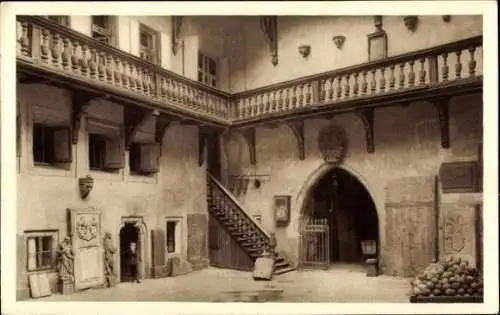 Ak Cheb Eger Region Karlsbad, Stadthaushof, Wallensteinhaus