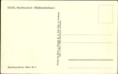 Ak Cheb Eger Region Karlsbad, Stadthaushof, Wallensteinhaus