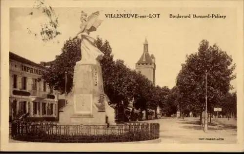 CPA Villeneuve sur Lot Lot et Garonne, Boulevard Bernard Palissy