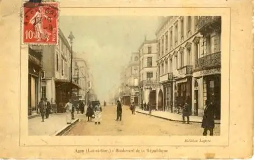 Ak Agen Lot et Garonne, Straßenansicht, Boulevard de la République, Fotos aus der Vergangenheit