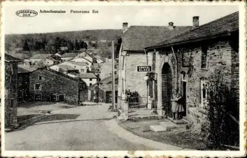 Ak Arbrefontaine Lierneux Wallonien Lüttich, Panorama Est, Häuser, Straßen, Gasthaus