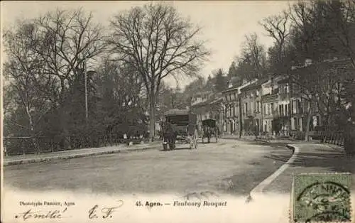 CPA Agen Lot-et-Garonne, Faubourg Rouquet