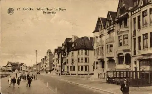 Ak Knokke Heist Heyst Knocke sur Mer Westflandern, Strandpromenade,  Architektur, Fußgänger, Schw