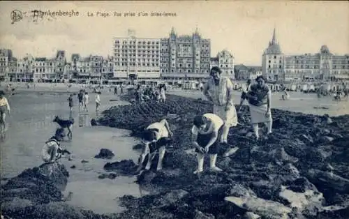 Ak Blankenberghe Blankenberge Westflandern, Strand, Brise-lames, viele Menschen, Gebäude im Hinte
