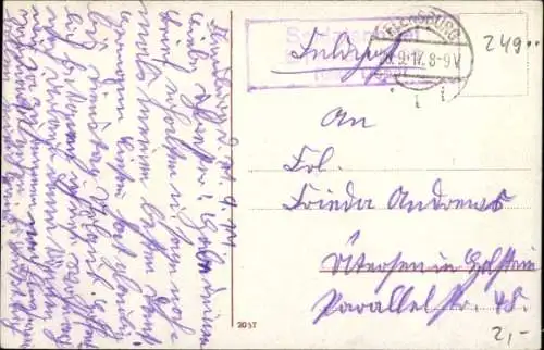 Ak Flensburg in Schleswig Holstein, Partie im Stadtpark, Denkmal