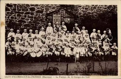 Ak Saint Fraimbault de Prières Mayenne, La Fanfare de St-Georges-de-l'Isle