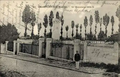 Ak Champigny sur Marne Val de Marne, Le Monument