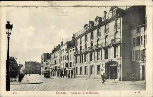 Ak Épinal Lothringen Vosges, Quai des Bons-Enfants,  Gebäude, Straßenansicht, 246.