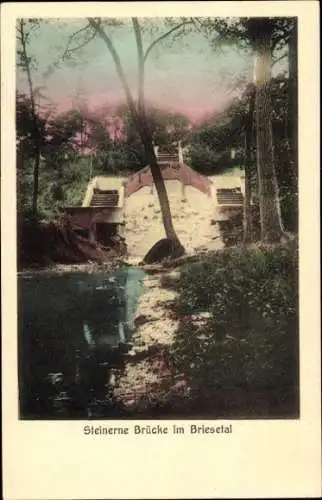 Ak Briese Birkenwerder im Kreis Oberhavel, Steinerne Brücke, Briesetal