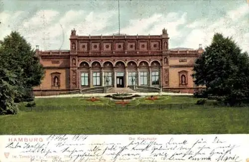 Ak Hamburg Mitte Altstadt, Kunsthalle, beeindruckende Architektur, Grünanlage,  