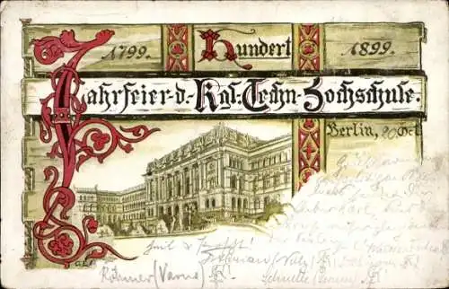 Künstler Litho Berlin, Jahrfeier d. Kgl. Technischen Hochschule